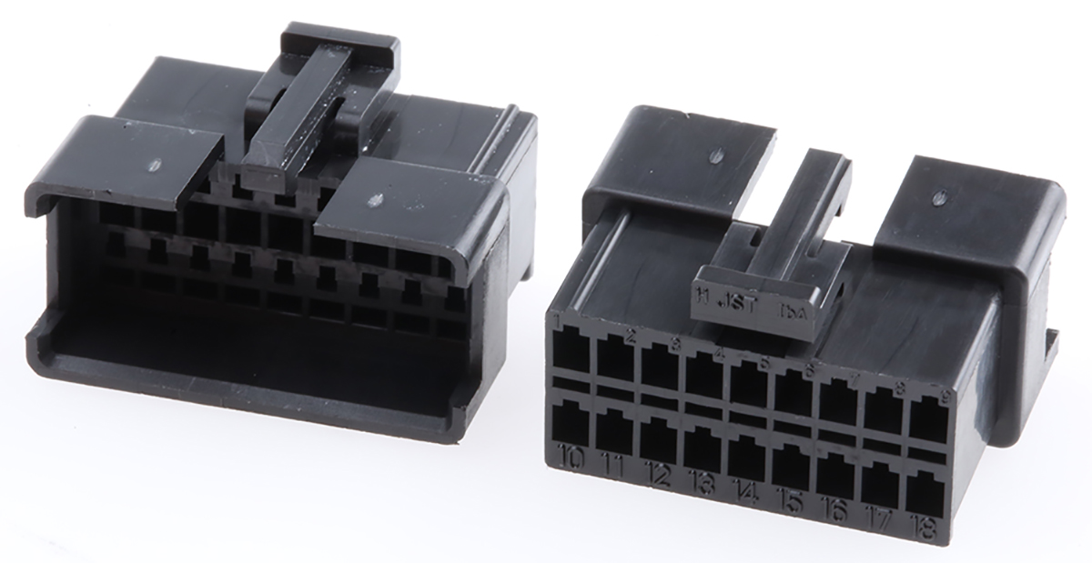 JST, SMR Female Connector Housing,  2.5 mm Pitch,  18 Way,  2 Row Straight