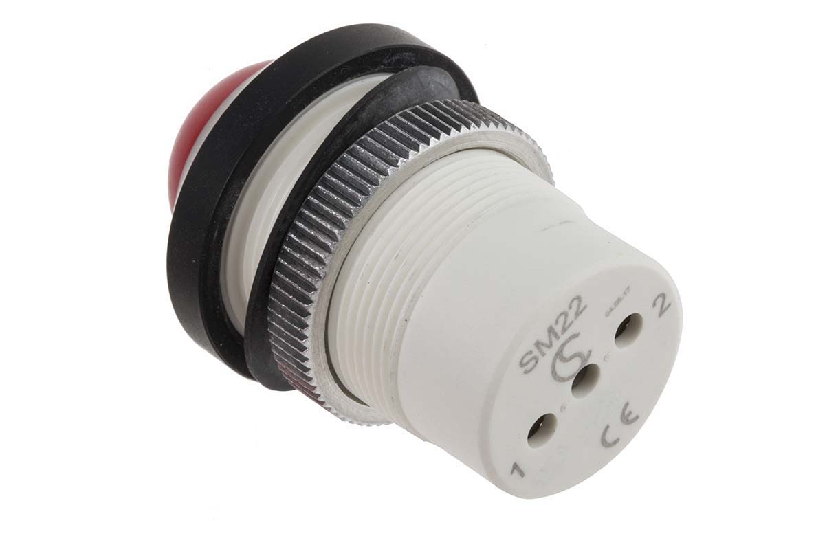 smrd22034 Signal Construct SMRD Series, Yellow Panel Mount Indicator, Screw Termination 20V, IP67, 22 mm
