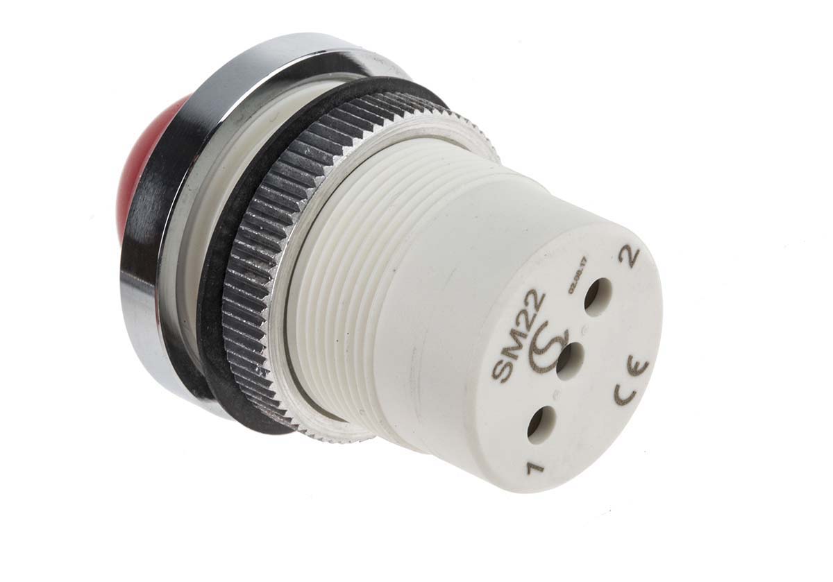 smsd22038 Signal Construct SMSD Series, Red Panel Mount Indicator, Screw Termination, IP67, 22 mm