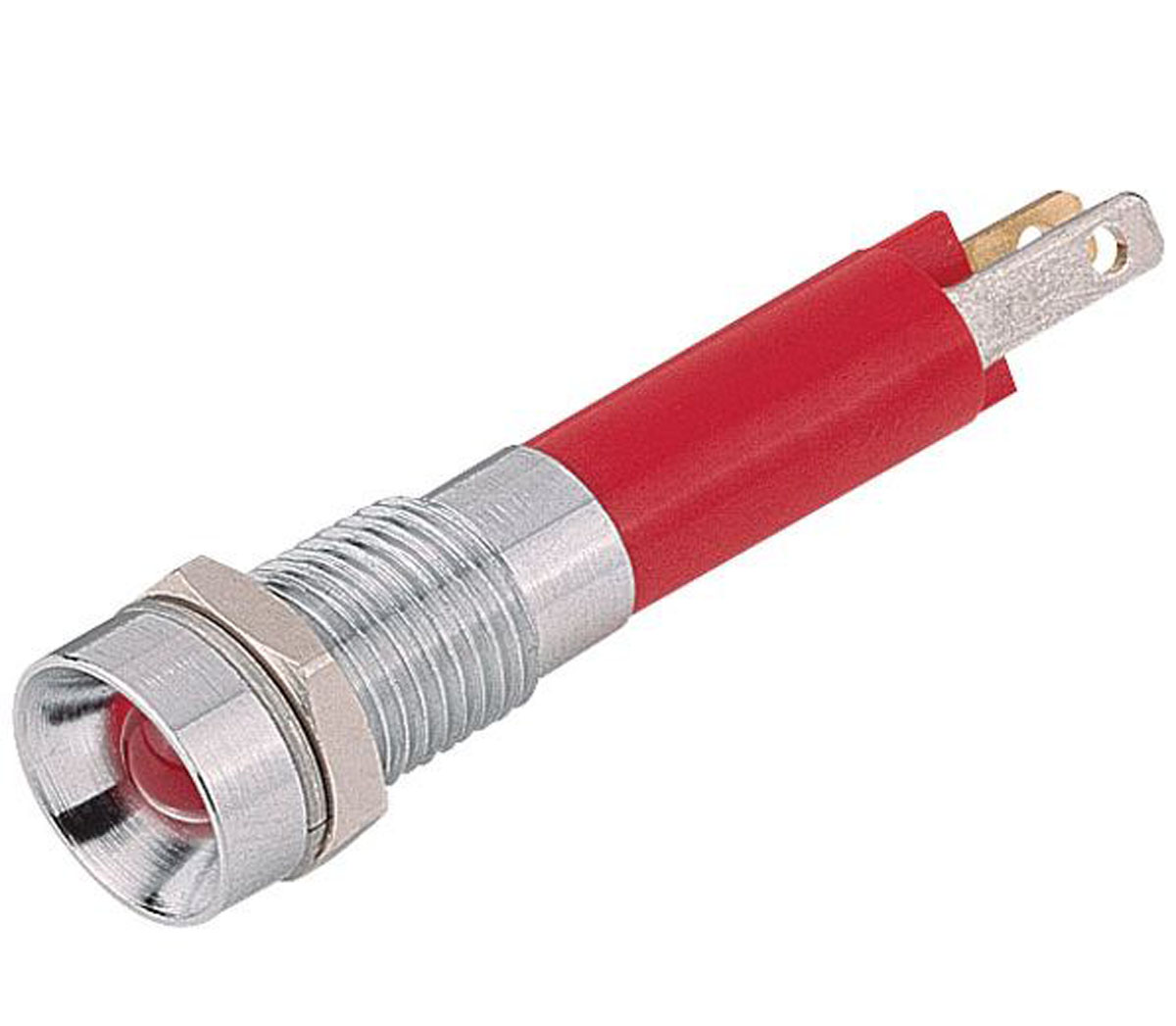 Signal Construct Red Panel Mount Indicator, 24V, 28 V, Solder Tab Termination