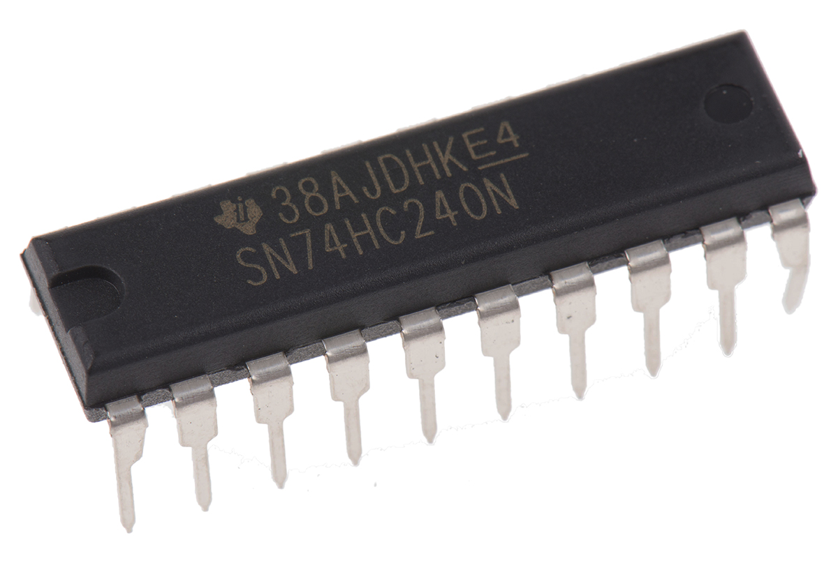Texas Instruments 8-Channel Buffer & Line Driver, 3 State, Inverting, 20-Pin PDIP