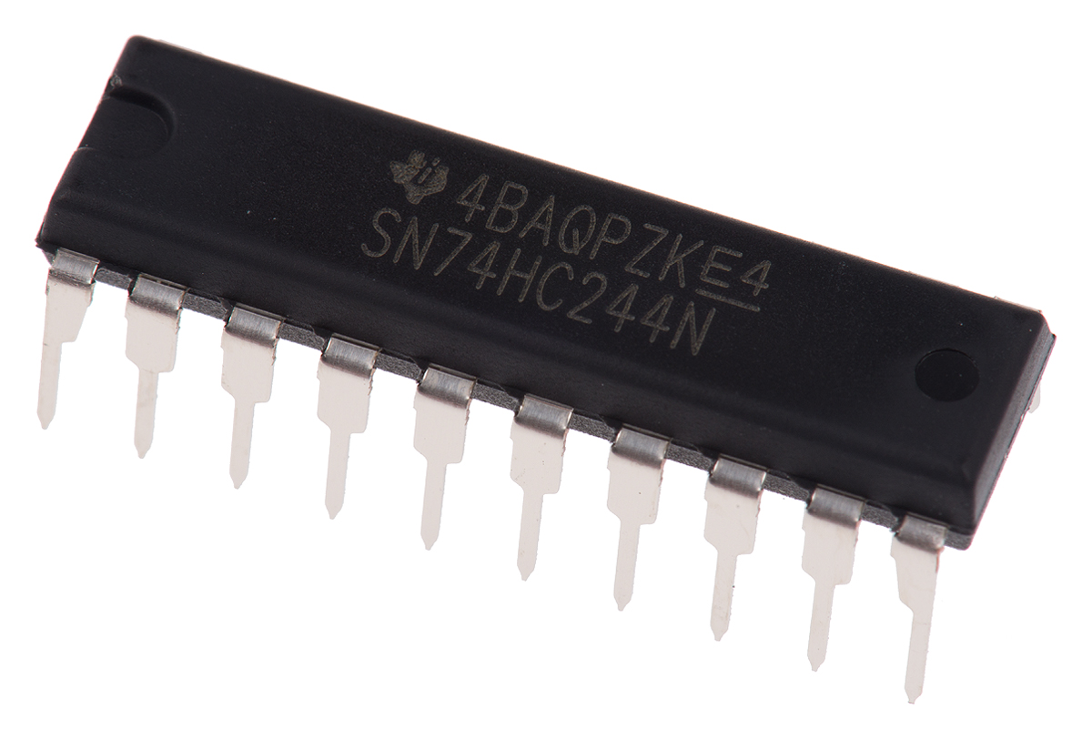 Texas Instruments SN74HC244N 8-Channel Buffer & Line Driver, 3 State, Non-Inverting, 20-Pin PDIP