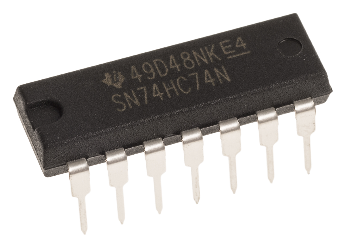 Texas Instruments SN74HC74N 2 Flip Flop IC HC, 14-Pin PDIP