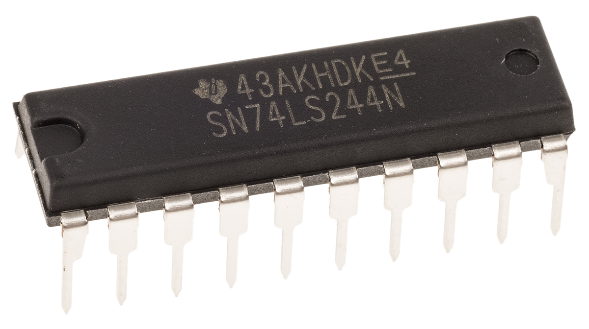 Texas Instruments SN74LS244N 8-Channel Buffer & Line Driver, 3 State, Non-Inverting, 20-Pin PDIP