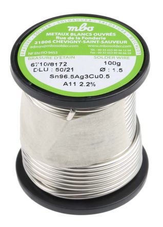 MBO Wire, 1.5 mm Lead Free Solder, 217 °C Melting Point