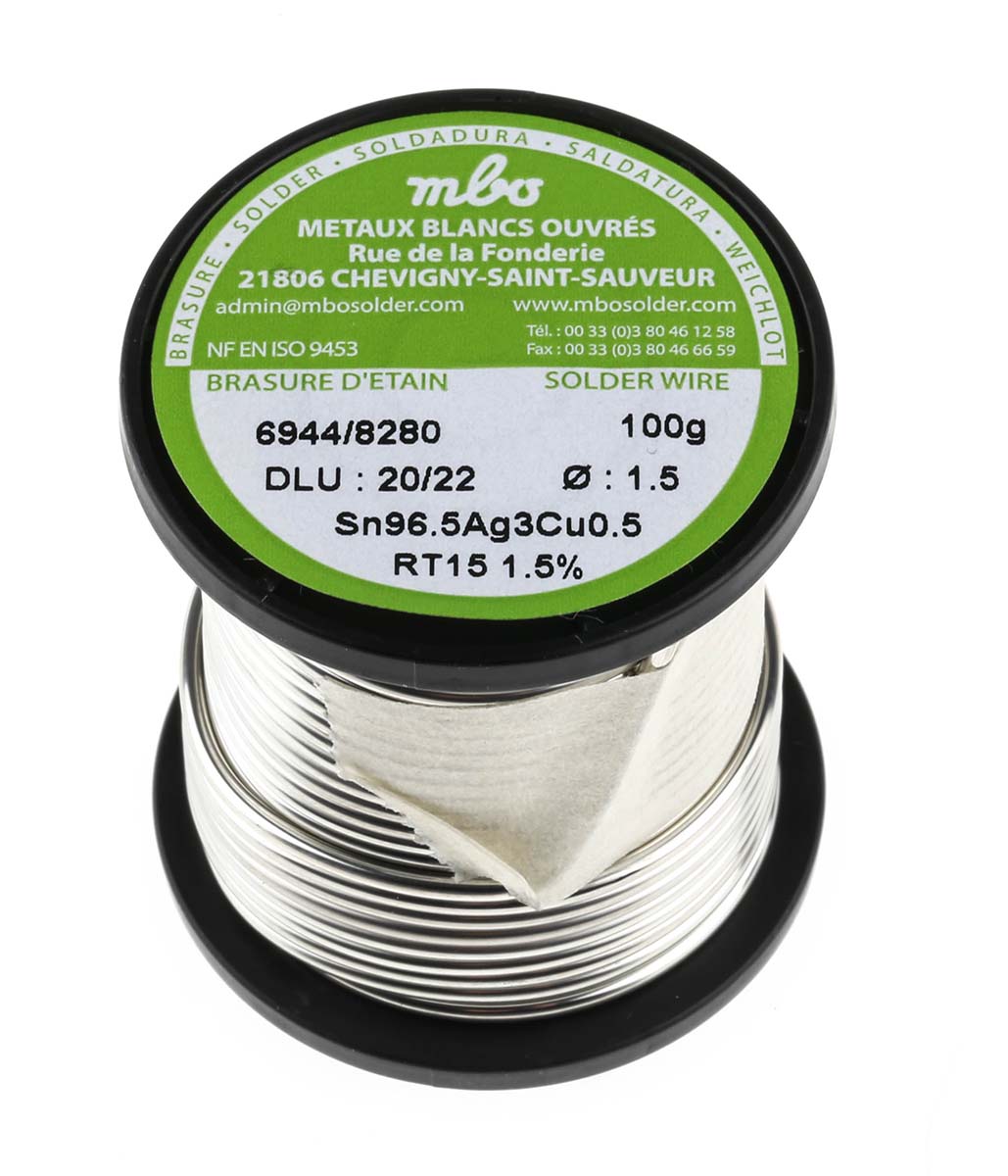 MBO Wire, 1.5 mm Lead Free Solder, 217 °C Melting Point