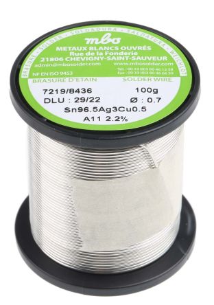 MBO Wire, 0.7 mm Lead Free Solder, 217 °C Melting Point