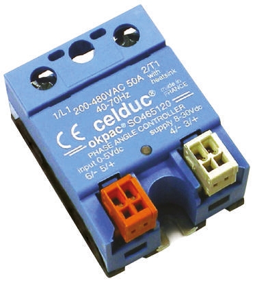 Celduc Solid State Relay, 50 A Load, DIN Rail Mount, 480 V ac Load, 10V Control