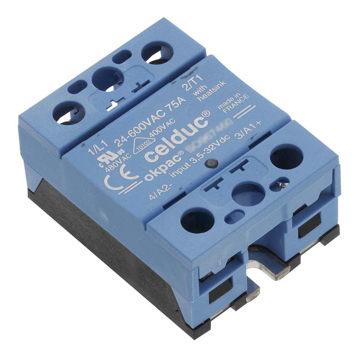 Celduc SO8 Series Solid State Relay, 50 A Load, DIN Rail Mount, 275 V ac Load, 265V ac/dc Control