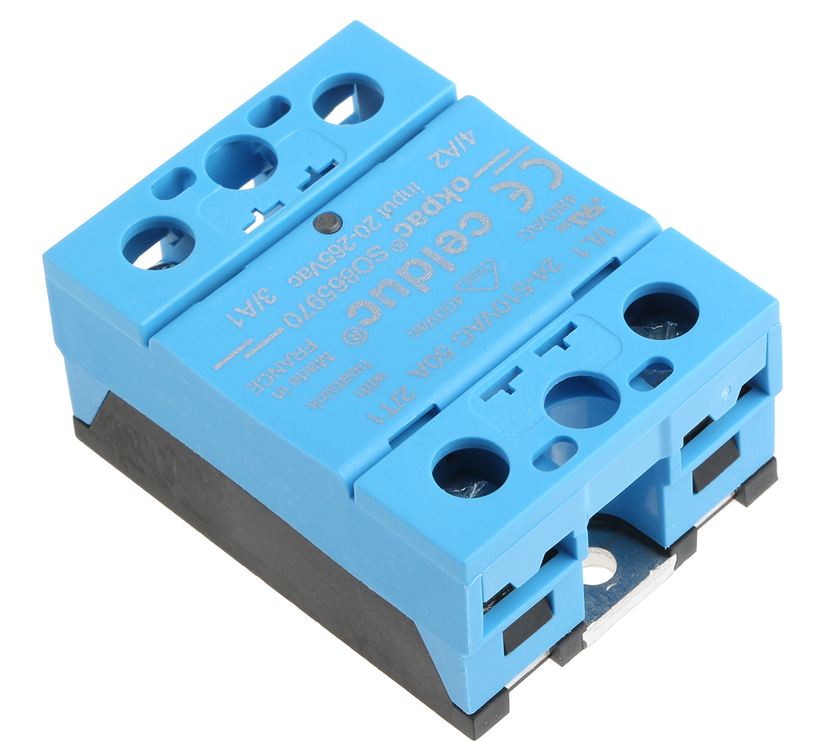 so865970 Celduc SO8 Series Solid State Relay, 60 A Load, DIN Rail Mount, 510 Vrms Load, 265V Control