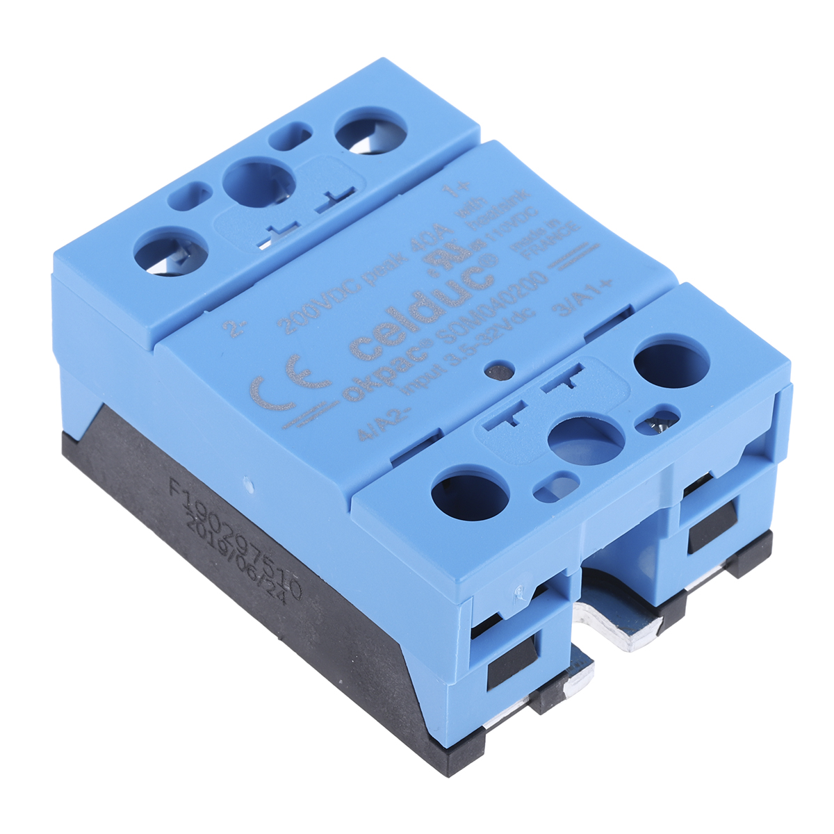 Celduc Solid State Relay, 40 A Load, DIN Rail Mount, 110 V Load, 32V Control
