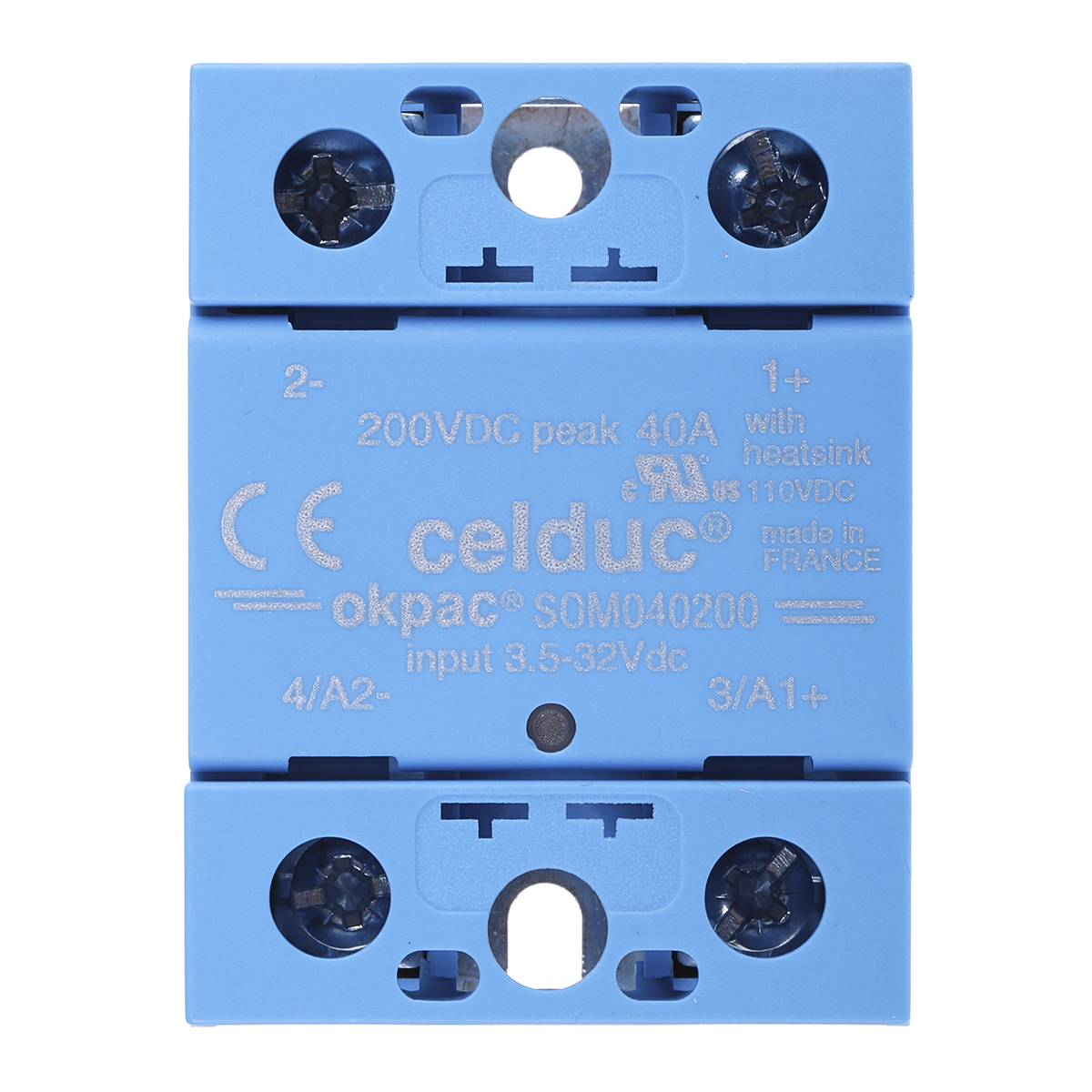 som040200 Celduc Solid State Relay, 40 A Load, DIN Rail Mount, 110 V Load, 32V Control