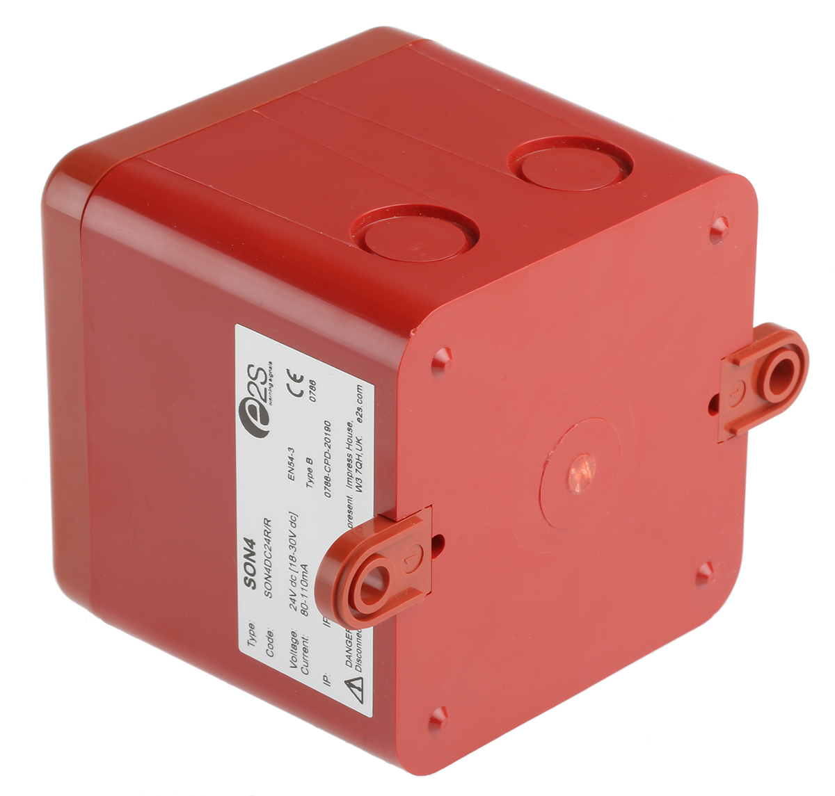 son4dc24rr e2s SON4 Series Red Sounder-Beacon Combination, IP66 24V dc Wall 100 dB @ 1m