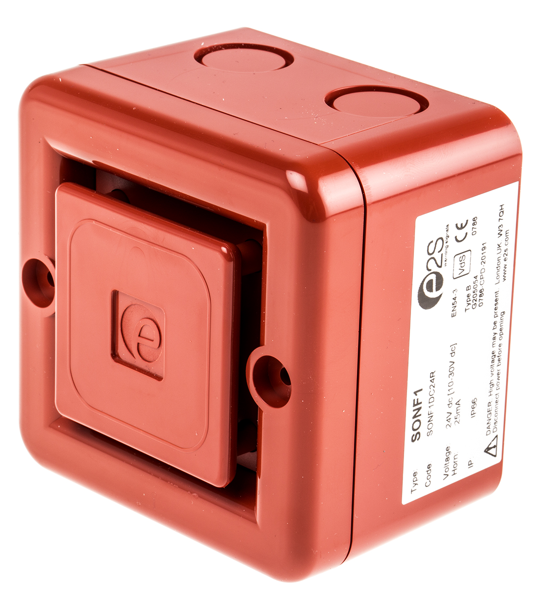 e2s SONF1 Series Electronic Sounder Surface, IP66, DC 30V dc, 10-Tone 100 dB @ 1m