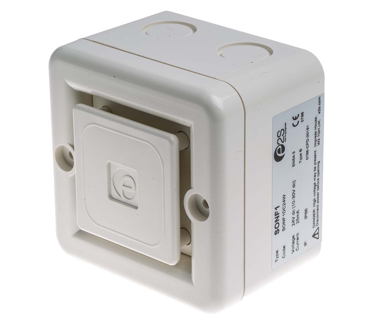 e2s SONF1 Series Electronic Sounder Surface, IP66, DC 30V dc, 10-Tone 100 dB @ 1m
