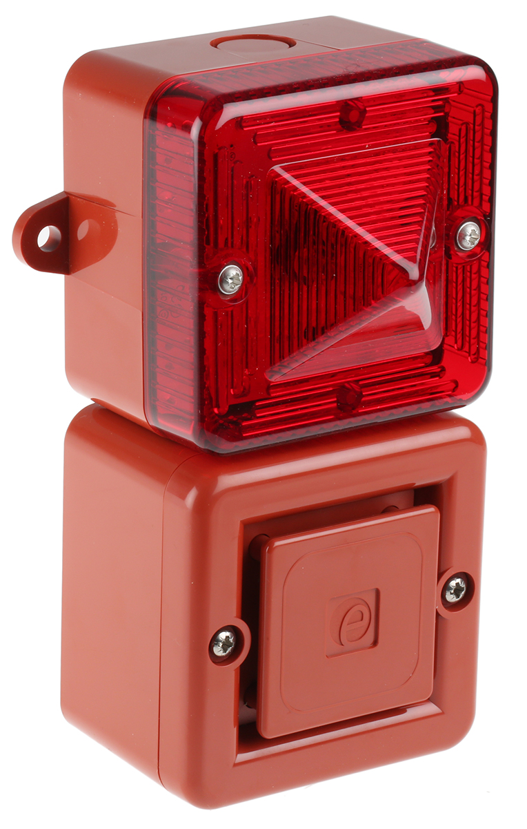 e2s SONFL1X Series Red Sounder-Beacon Combination, IP66 230V ac Wall 100 dB @ 1m