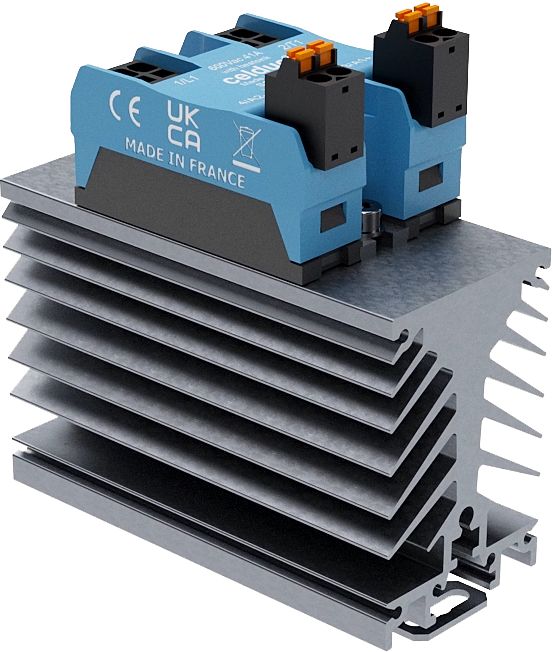 Celduc SOR9 Series Solid State Relay, 34 A Load, DIN Rail Mount, 660 V ac Load, 32V dc Control