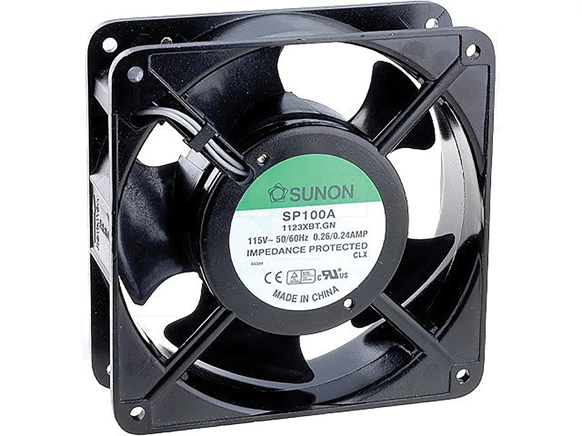 Sunon SF Series Axial Fan, 115V ac, 164.8 m³/h, 22 W, 260 mA Max 119 mm, 119mm, 38.5 mm