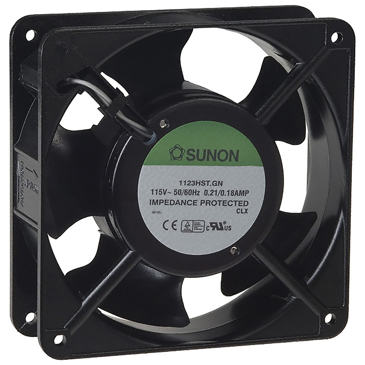 Sunon SF Series Axial Fan, 115V ac, 144.4 m³/h, 20 W, 210 mA Max 119 mm, 119mm, 38.5 mm