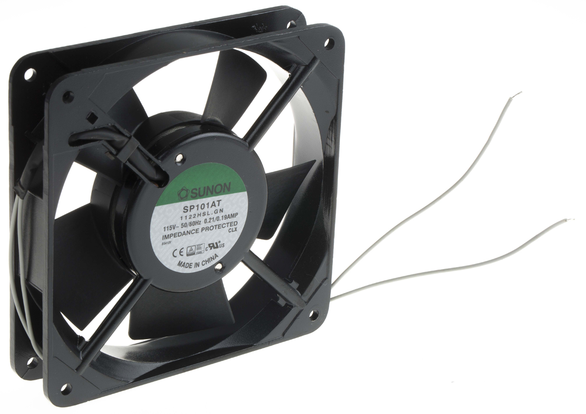 Sunon SP Series Axial Fan, 115V ac, 109 m³/h, 18 W, 190 mA Max 120 mm, 120mm, 25 mm