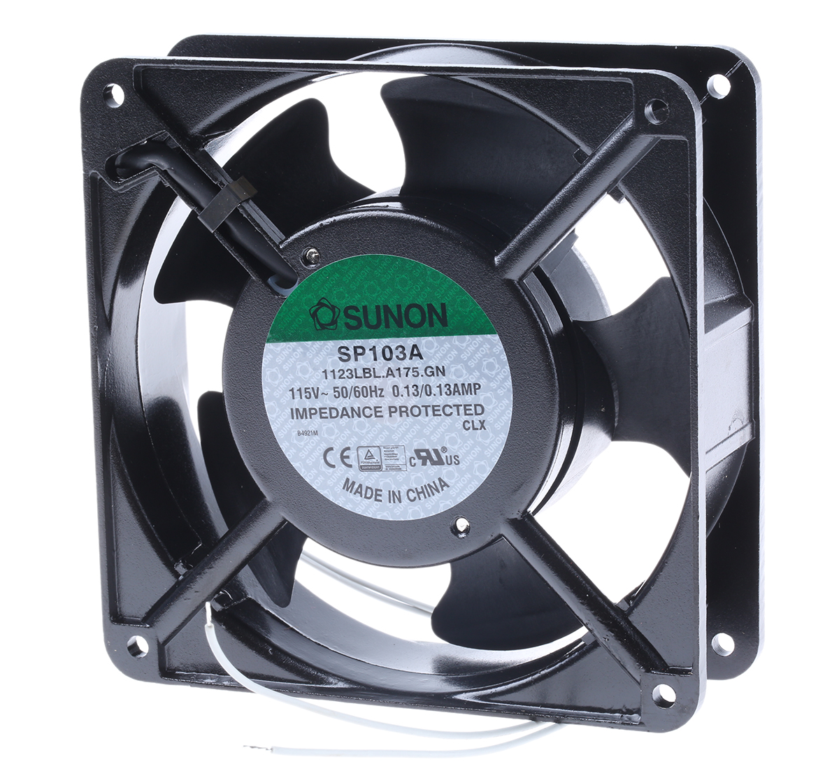 Sunon SP Series Axial Fan, 115V ac, 132.6 m³/h, 11 W, 110 mA Max 120 mm, 120mm, 38 mm
