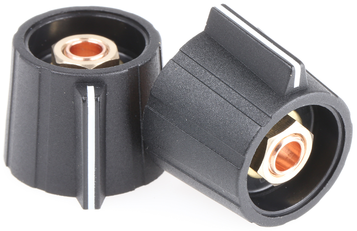 Sifam 21.5 mm Knob Diameter Black Potentiometer Knob for 6 mm Shaft Circular, SP211 006 BLACK