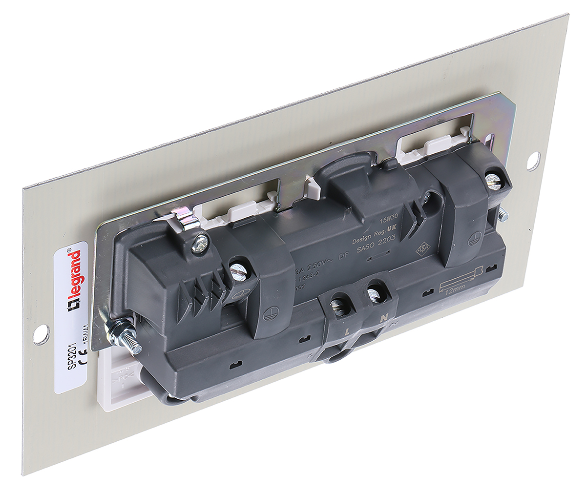 sp3201 Legrand Grey 3 Compartment Socket Module x 100mm 47 mm