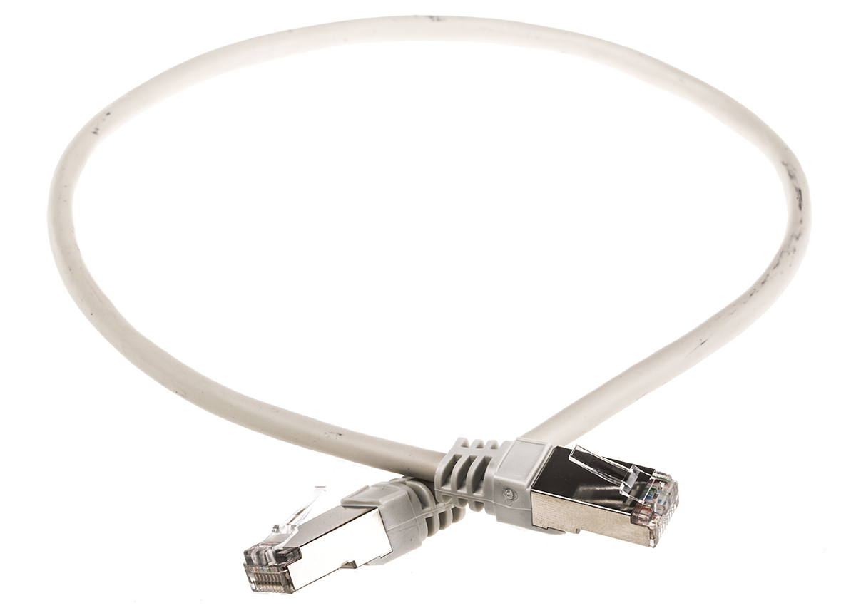Decelect, 0.5 m Cat5 Ethernet Cable, Grey, Shielded Unscreened Polyvinyl Chloride Sheath