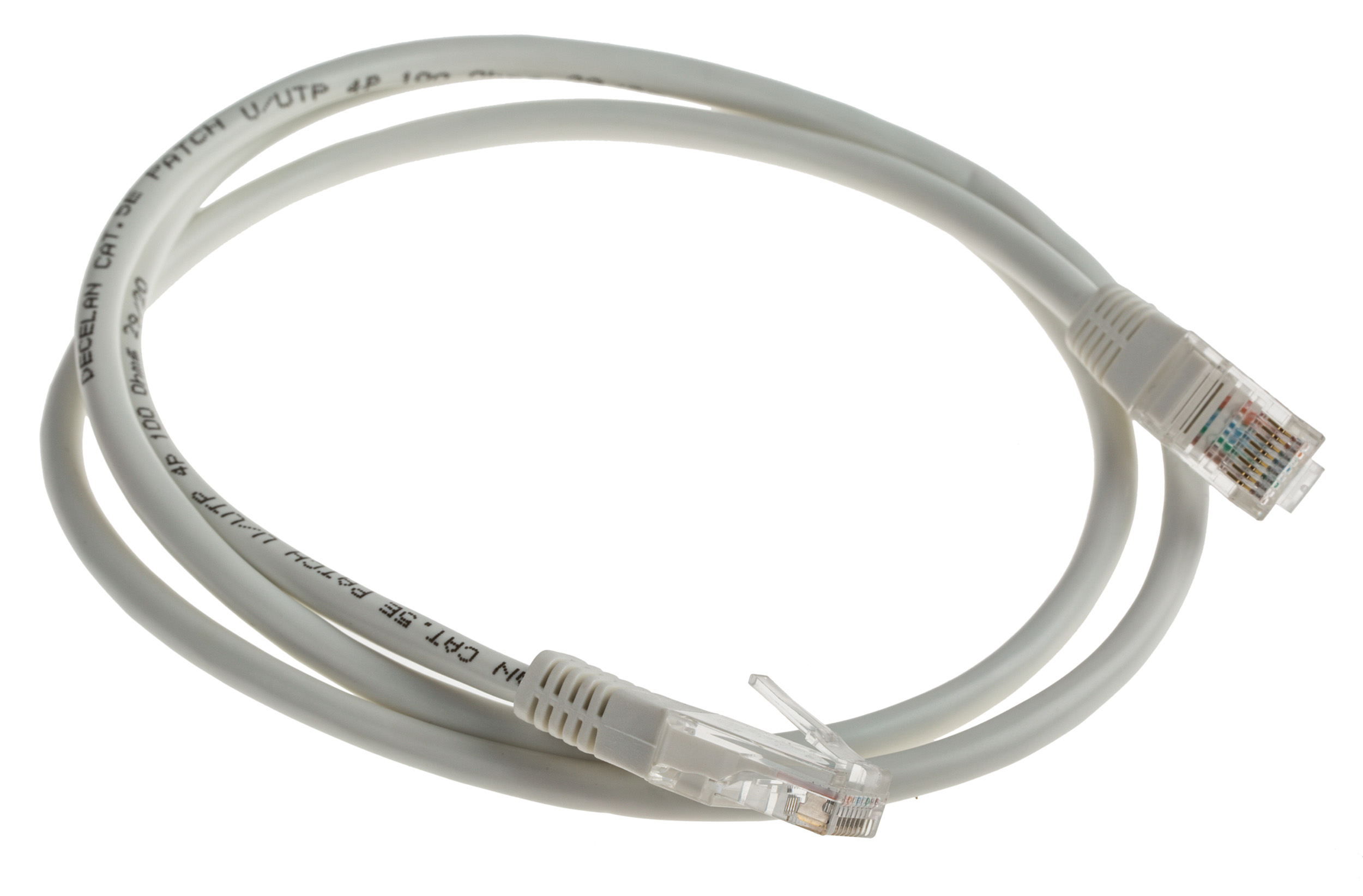 Decelect, 1 m Cat5e Ethernet Cable, Grey Polyvinyl Chloride Sheath Unscreened, Unshielded