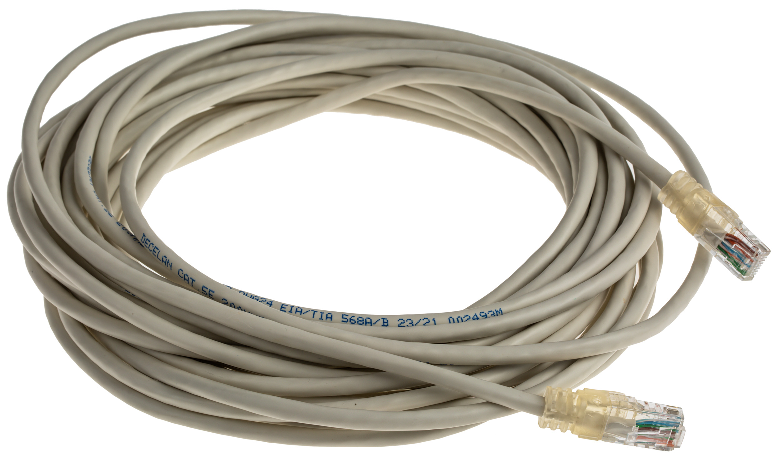 Decelect DECELAN, 10 m Cat5 Ethernet Cable, Grey, Unshielded 8 Unscreened Polyvinyl Chloride Sheath