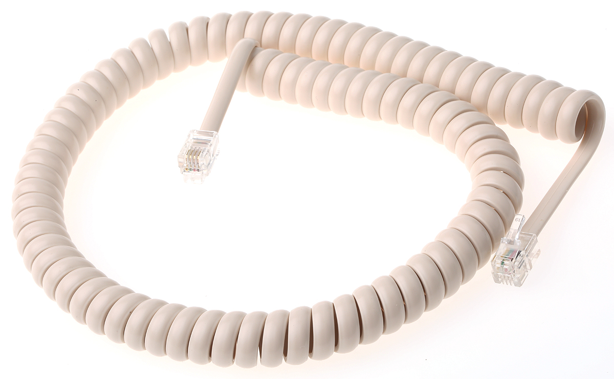 Decelect Phone Accessory, Telephone Cord, Ivory, 3 m