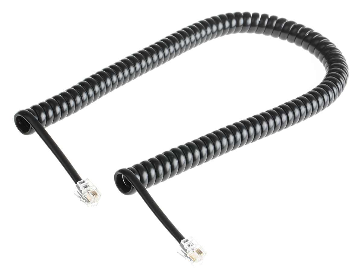 Decelect Phone Accessory, Telephone Cord, Black, 3 m