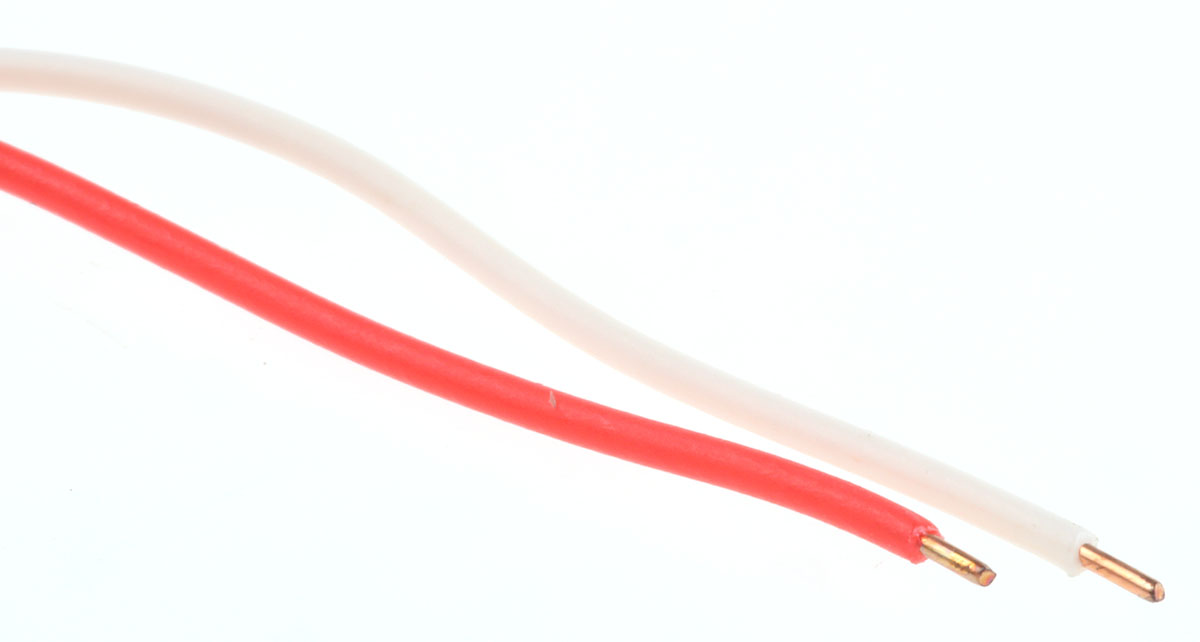Decelect 2 Core Telephone Cable, 1, White, Red Sheath, 100 m