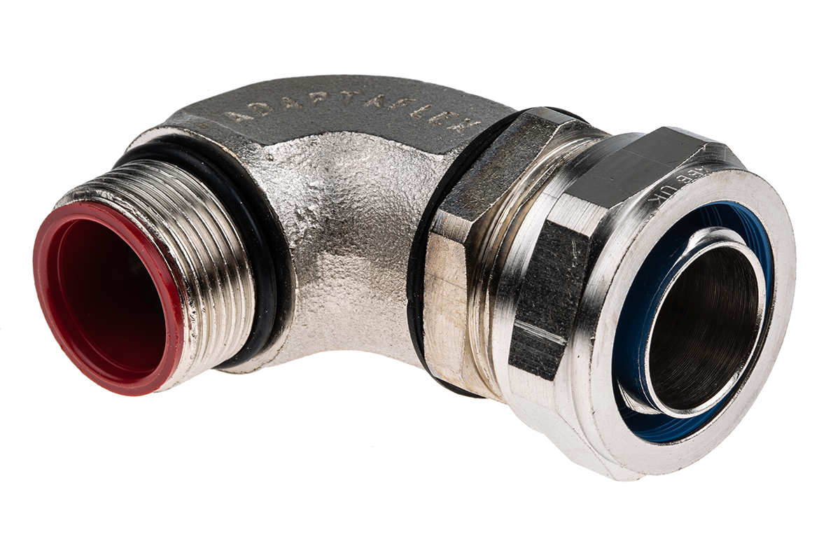 Adaptaflex S Type Conduit Nickel Plated, Conduit Fitting, 25 mm Nominal Size, M25, Steel, Silver IP67 rating