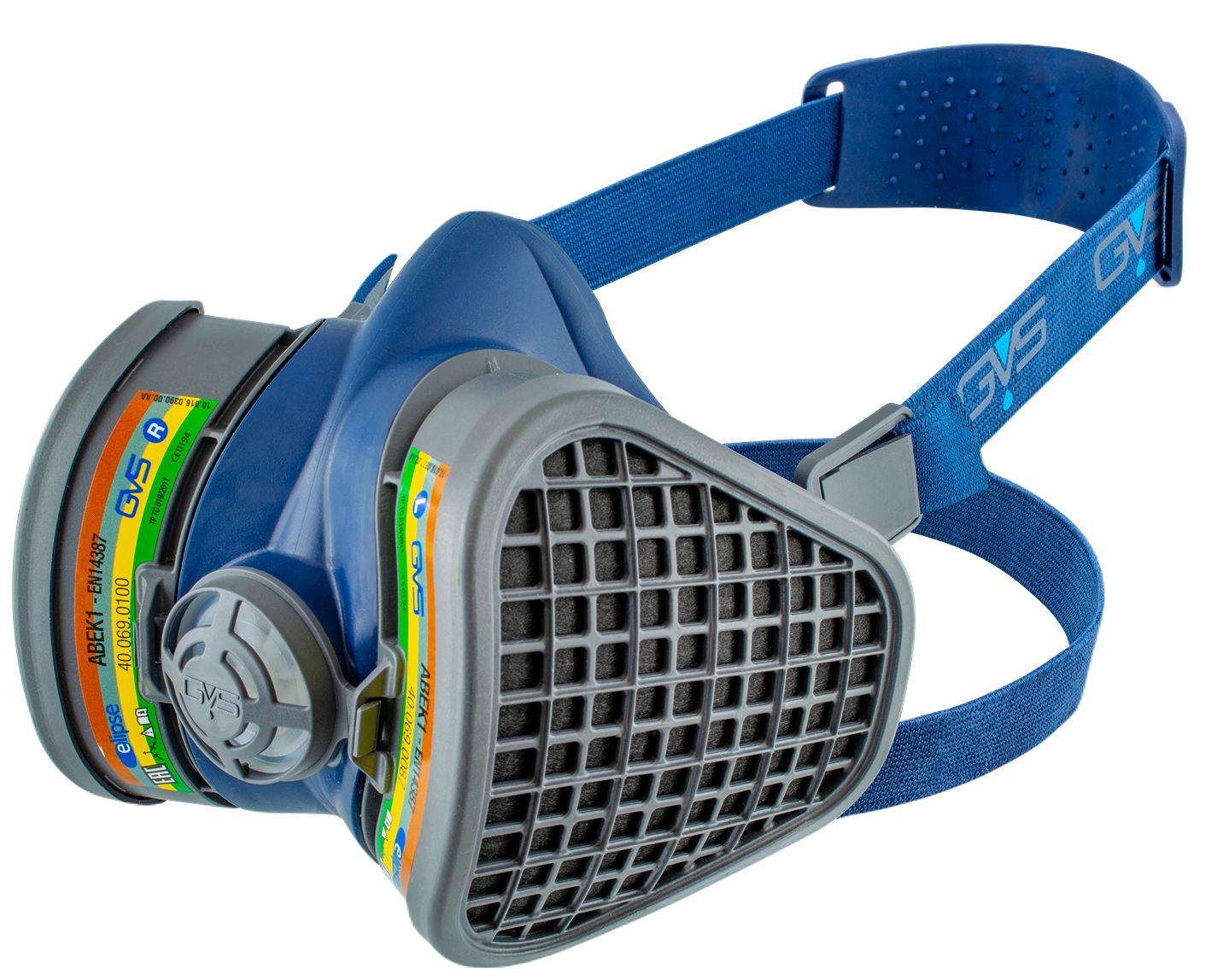 GVS Elipse ABEK1P3 Series Half Mask Replacement Filter Included Respirator Mask, Size LM