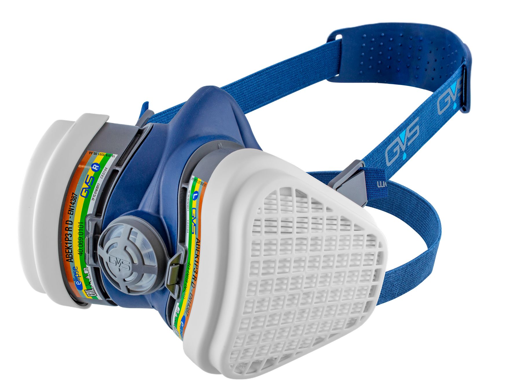 GVS Elipse ABEK1P3 Series Half Mask Replacement Filter Included Respirator Mask, Size LM