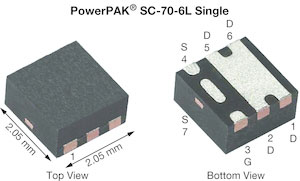 Vishay Siliconix TrenchFET Type P-Channel MOSFET, 2.68 A, 20 V Enhancement, 6-Pin SC-70