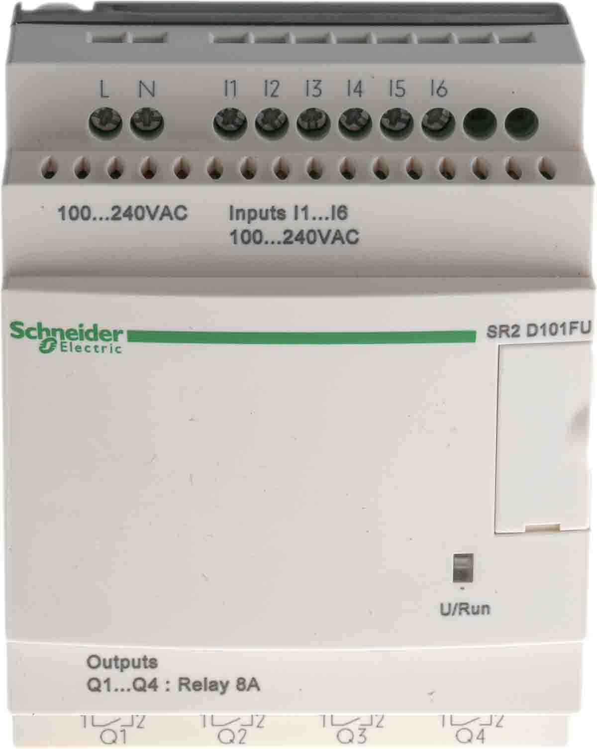 sr2d101fu Schneider Electric Zelio Logic Series Logic Module, Relay Output, 6-Input, Discrete Input