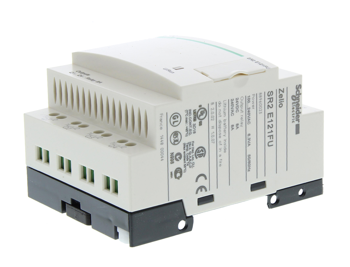 sr2e121fu Schneider Electric Zelio Logic Series Logic Module, Relay Output, 8-Input, Discrete Input