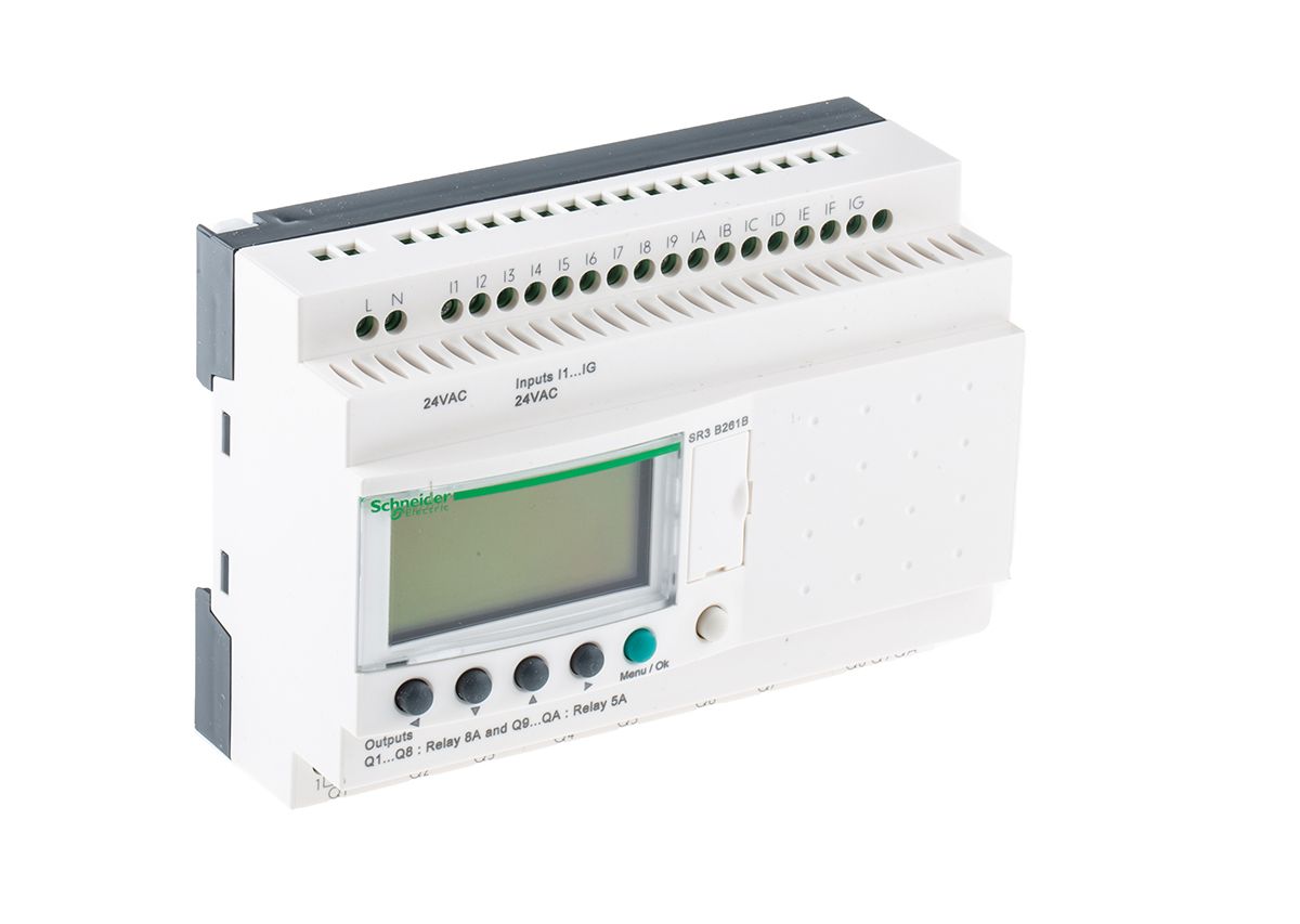 sr3b261b Schneider Electric Zelio Logic Series Logic Module, Relay Output, 16-Input, Discrete Input