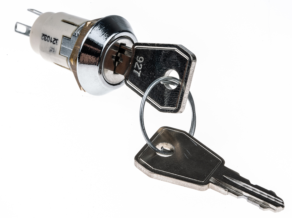 Lorlin Key Switch, SPDT, 1A 2-Way Random-Key