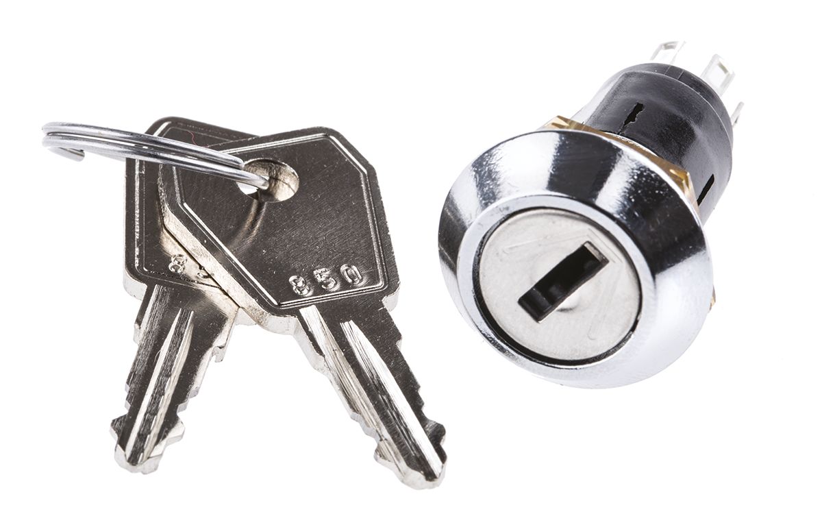 Lorlin Key Switch, SPCO, 5A 2-Way Common-Key