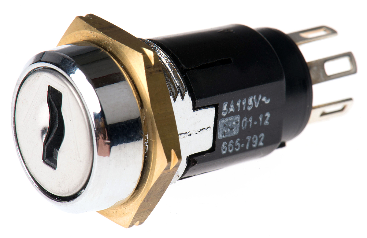 Lorlin Key Switch, DPDT, 1A 2-Way Random-Key