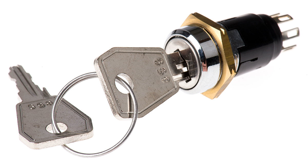 srl5jd2 Lorlin Key Switch, DPDT, 1A 2-Way Random-Key