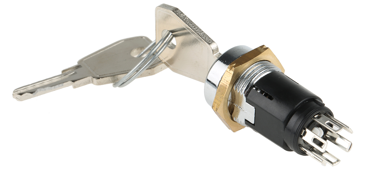 srl5js2850 Lorlin Key Switch, DPCO, 5A 2-Way Common-Key