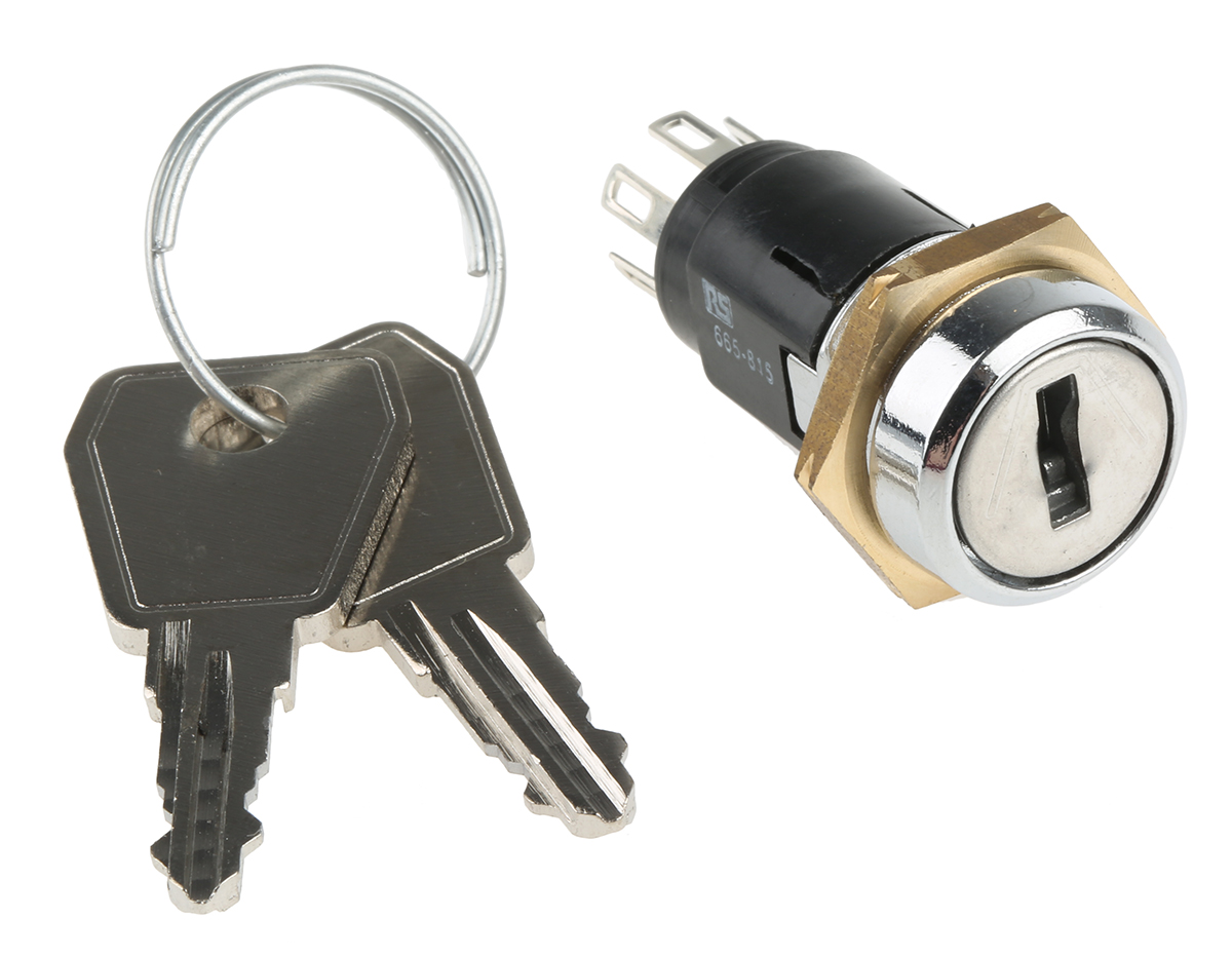 srl5js2850 Lorlin Key Switch, DPCO, 5A 2-Way Common-Key