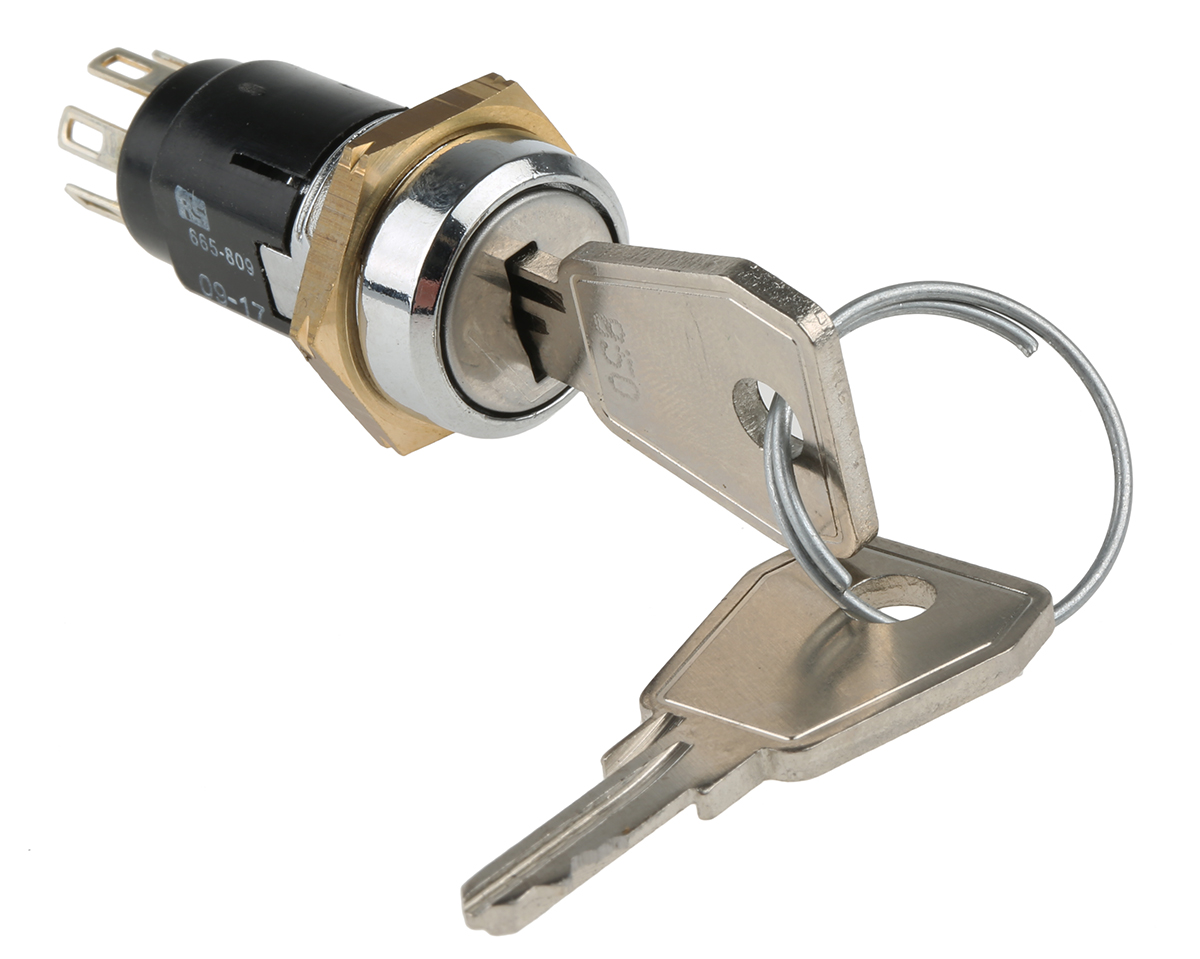 Lorlin Key Switch, DPCO, 5A 2-Way Common-Key