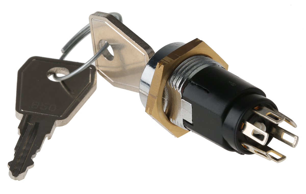 srl5ks2850 Lorlin Key Switch, DPCO, 5A 2-Way Common-Key