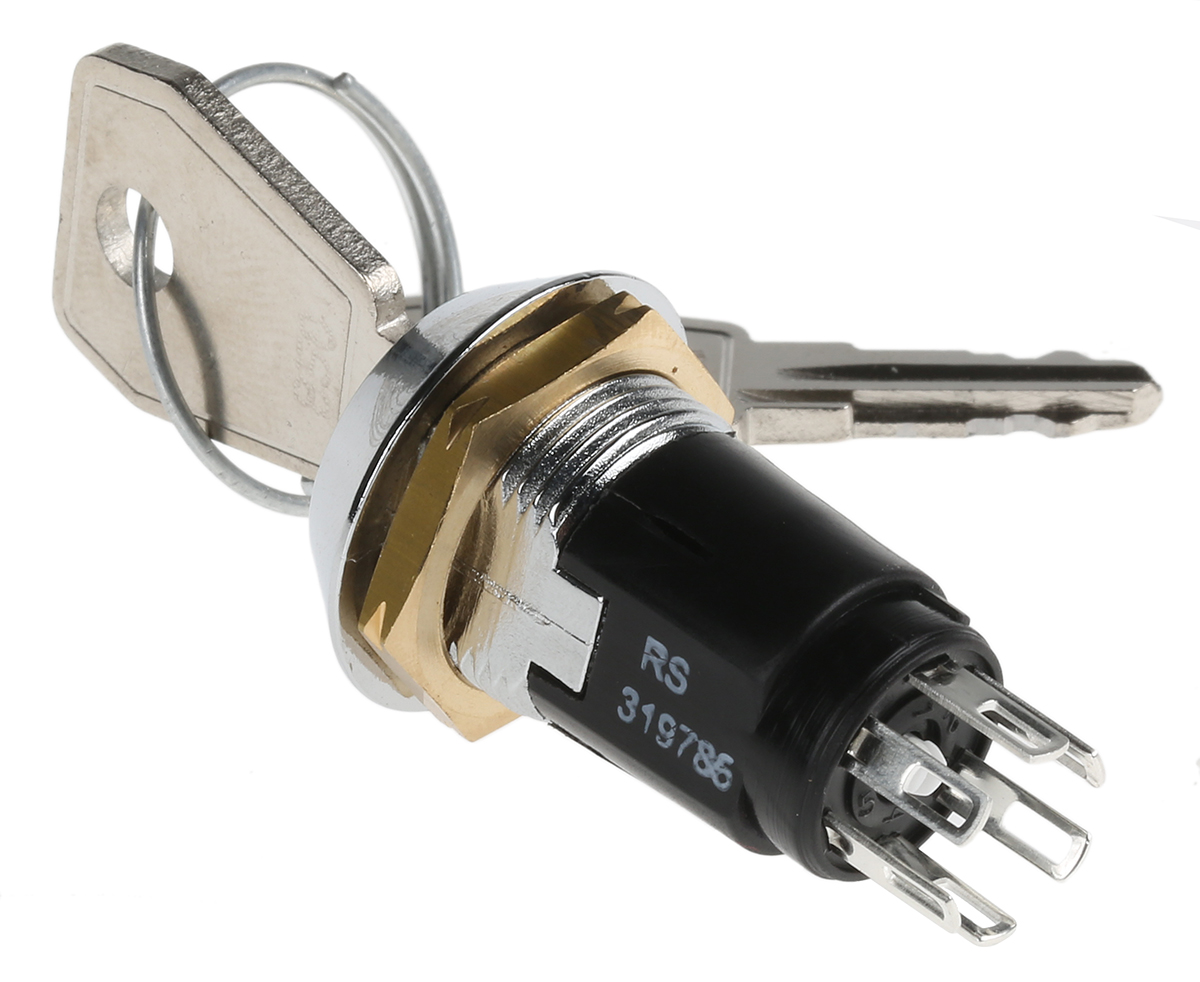 srl5ls2850 Lorlin Key Switch, DPCO, 1A 2-Way Common-Key