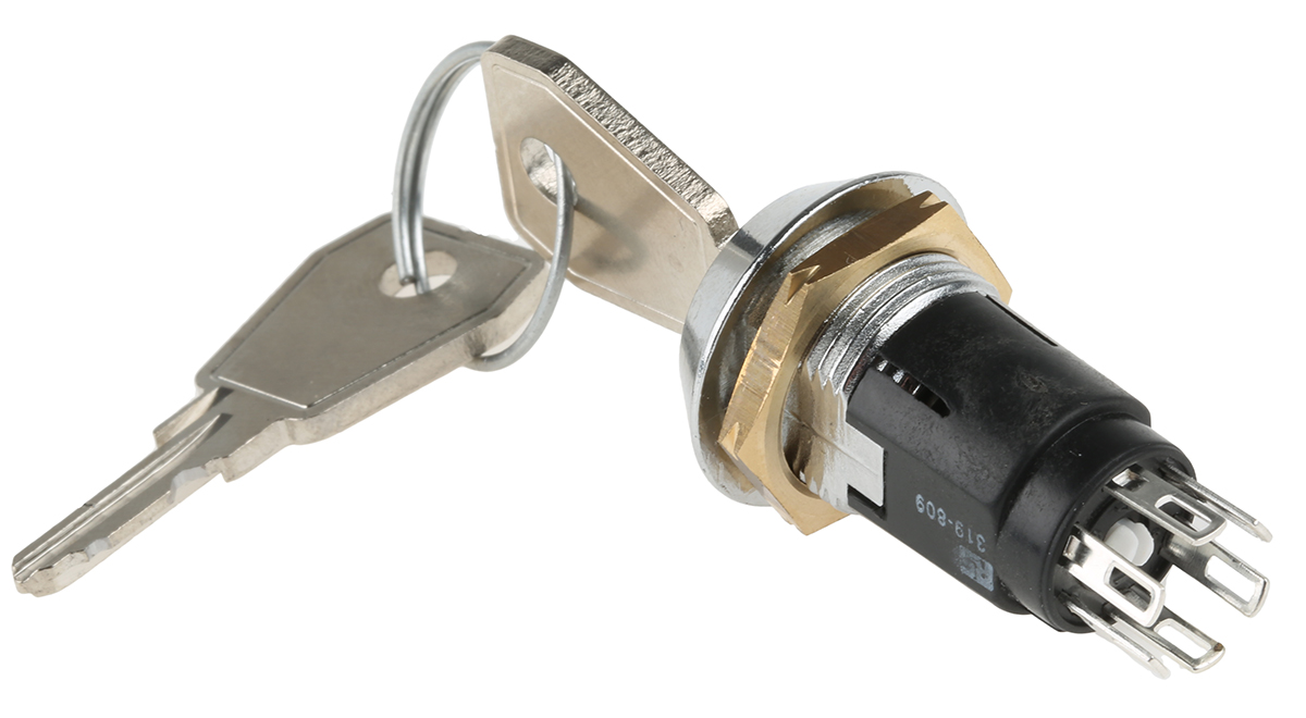 srl5md2 Lorlin Key Switch, DPDT, 1A 2-Way Random-Key